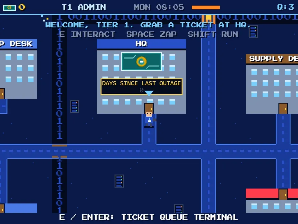 Uptime Quest screenshot: Overworld
